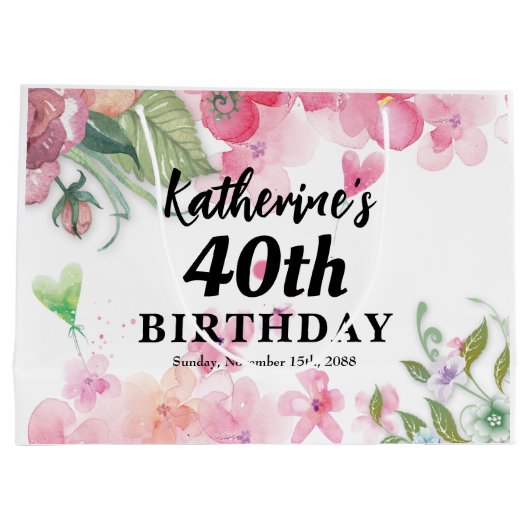 Budget,  verjaardagsflorale heldere kleuren groot cadeauzakje (Achterkant)