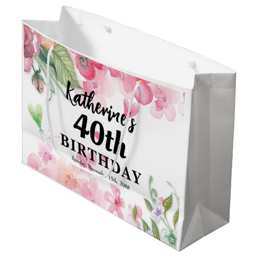 Budget,  verjaardagsflorale heldere kleuren groot cadeauzakje (Voorkant Gekanteld)