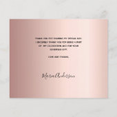 Budget verjaardagsfoto roos goud dank je kaart (Achterkant)