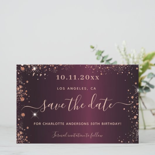 Budget verjaardagsgoud roos goud met uitzondering  (Staand voorkant)