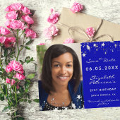 Budget verjaardagskoninklijke blauwe foto Opslaan