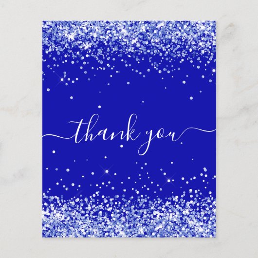 Budget verjaardagskoninklijke blauwe glitter bedan (Voorkant)