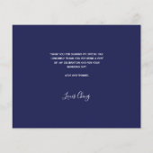 Budget verjaardagsnavy blauwe foto bedankt kaart (Achterkant)