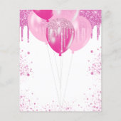 Budget verjaardagsuitnodiging roze witte meisjes (Achterkant)