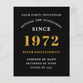 Budget verjaardagsuitnodiging Zwart En Goud Flyer (Voorkant)