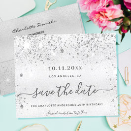 Budget verjaardagszilver glitter metal behalve dat