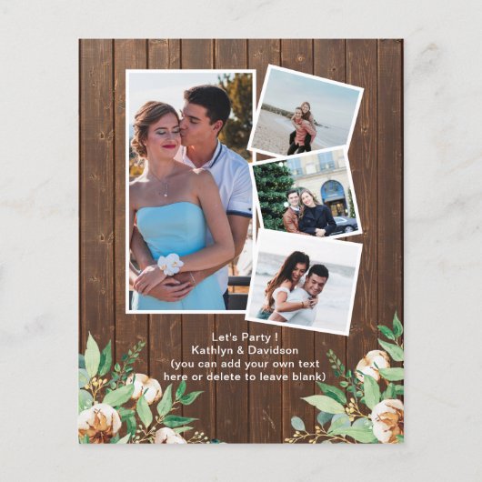 BUDGET Verloving Foto Crawfish Boil Party nodigt u (Achterkant)