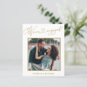 Budget Verlovingsaankondiging Save The Date Foto (Staand voorkant)