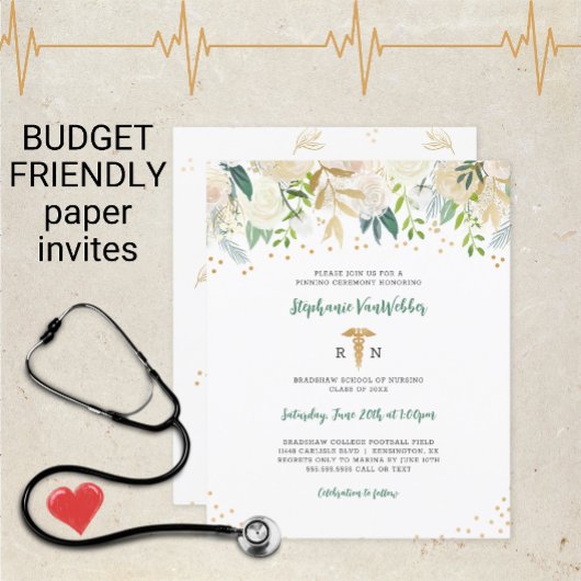 Budget Verpleegster Pinning Afstuderen Wit Goud Bl