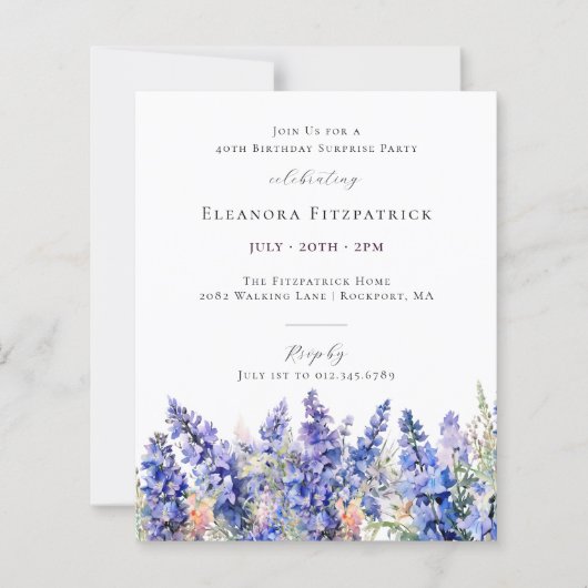 BUDGET VERRASSING 40e verjaardag juli Geboortebloe (Voorkant)