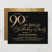 Budget Verrassing 90e Verjaardag Party Uitnodiging (Voorkant / Achterkant)