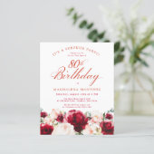 BUDGET VERRASSINGSFEEST 80e Verjaardag Roze Rode R (Staand voorkant)