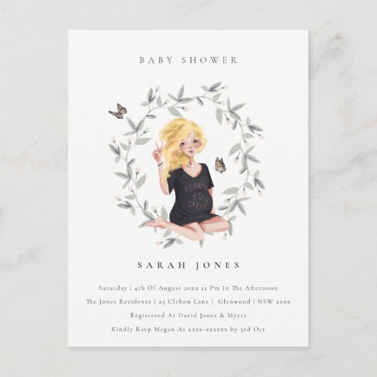 Budget Verwachte Baby olievlekken Briefkaart (Voorkant)