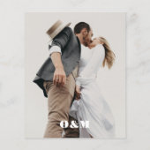 BUDGET Vet Monogram Casual Foto Bruiloft (Achterkant)