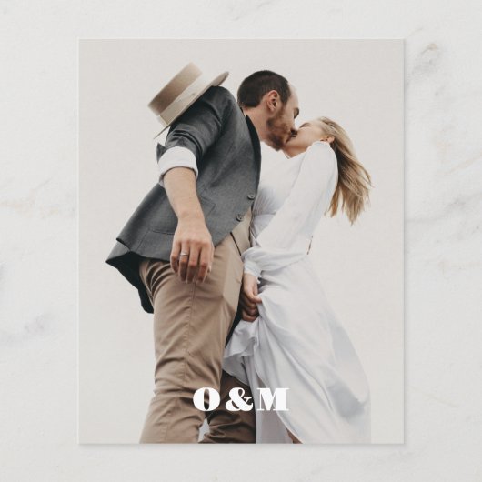 BUDGET Vet Monogram Casual Foto Bruiloft (Achterkant)