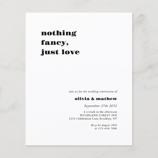 BUDGET Vet Monogram Casual Foto Bruiloft (Voorkant)