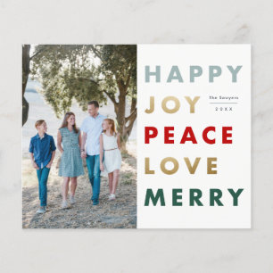 Budget Vetgedrukte Type Foto Kerst Vakantiekaart