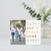 Budget Vetgedrukte Type Foto Kerst Vakantiekaart (Staand voorkant)