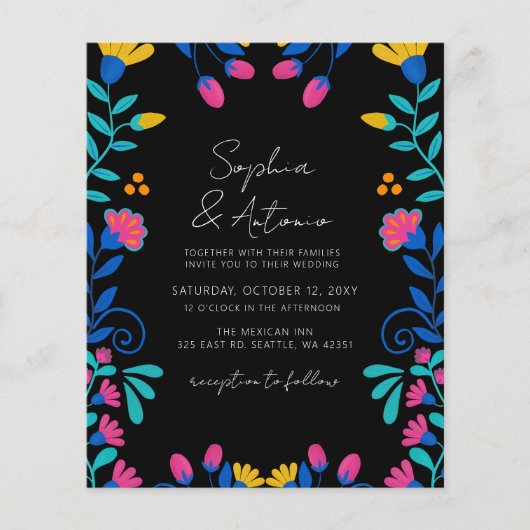 Budget Vibrant Mexicaanse Floral Fiesta bruiloft (Voorkant)