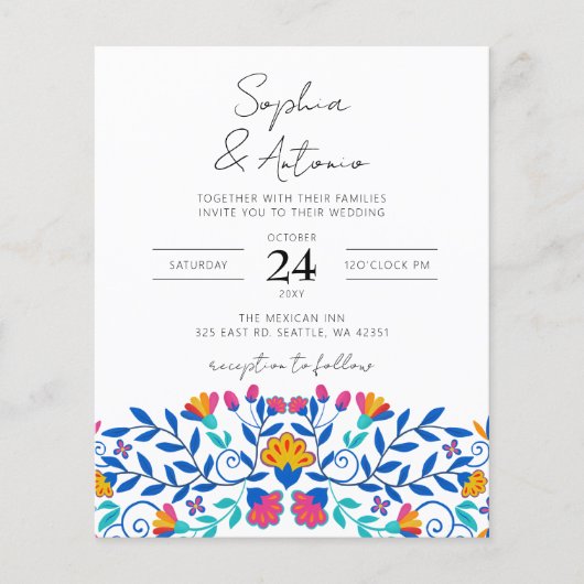 Budget Vibrant Mexicaanse Floral Fiesta bruiloft (Voorkant)