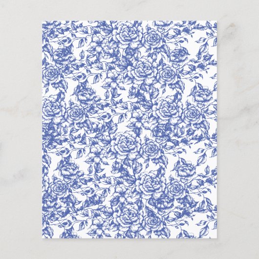 Budget Victoriaans Blauwe Bruids Douche Uitnodigin Flyer (Achterkant)