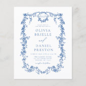 Budget Victoriaans Frans Foto Blauw Bruiloft Elega (Voorkant)