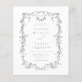 Budget Victoriaans Franse Foto Sage Green Wedding Flyer (Voorkant)