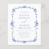 Budget Victoriaans Franse huwelijksuitnodiging Flyer (Voorkant)