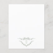 Budget Victoriaans Sage Green Wedding Invitation Flyer (Achterkant)