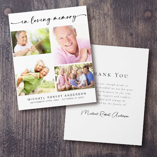 Budget Vier Foto Funeral Hartelijk dank Flyer