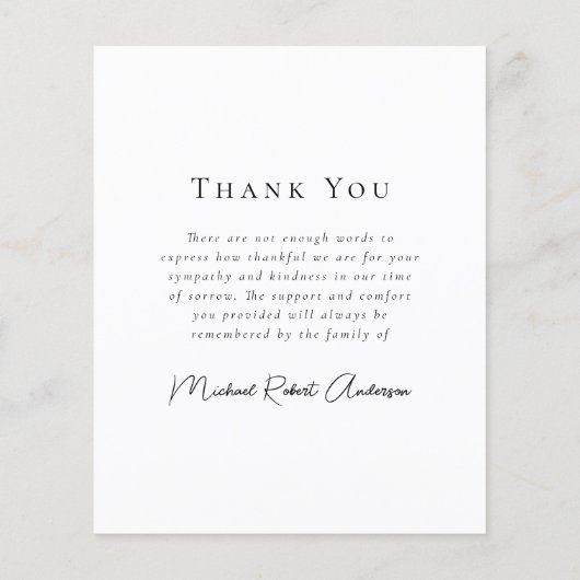 Budget Vier Foto Funeral Hartelijk dank Flyer (Achterkant)