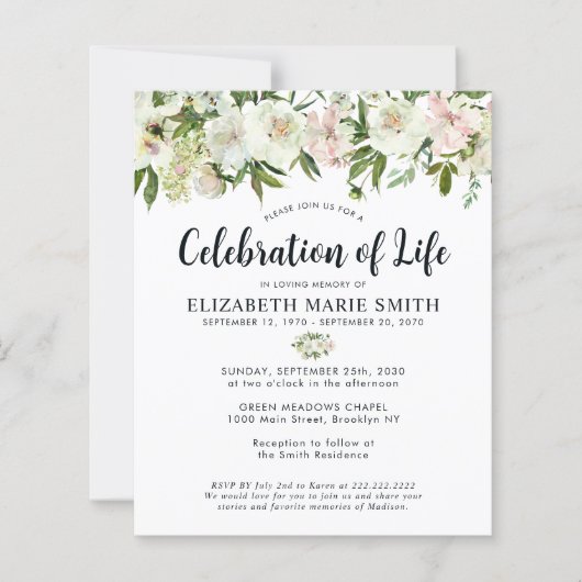 Budget Viering van het leven Bloemen Begrafenis Me (Voorkant)