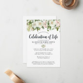 Budget Viering van het leven Bloemen Begrafenis Me Notitiekaartje (Voorkant / Achterkant in situ)