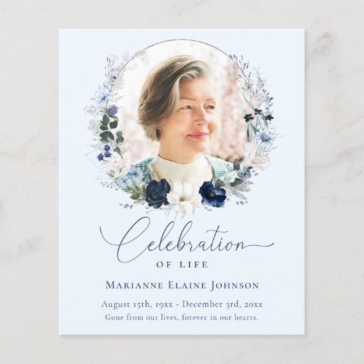 Budget Viering van het leven Floral Foto Memorial (Voorkant)