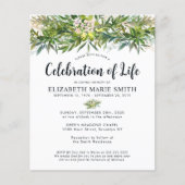 Budget Viering van het leven Groen verlaat Begrafe Flyer (Voorkant)