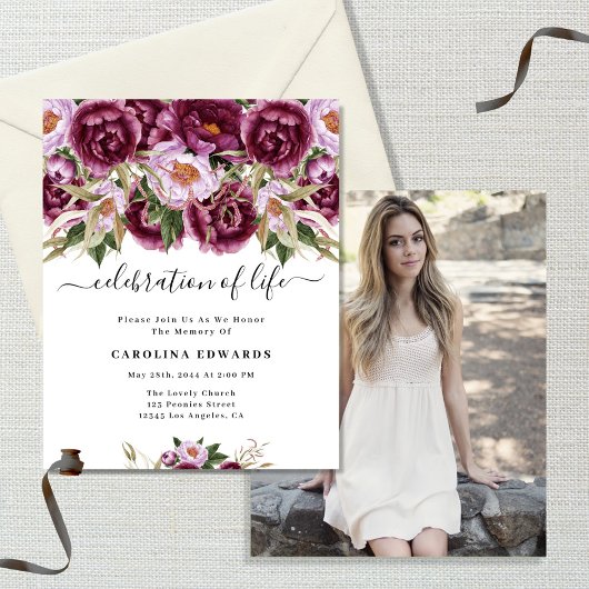 Budget Viering van het leven Paarse foto Begrafeni