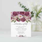 Budget Viering van het leven Paarse foto Begrafeni (Staand voorkant)