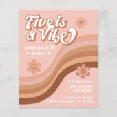 Budget Vijf is een Vibe Retro Daisy Girl Birthday (Voorkant)