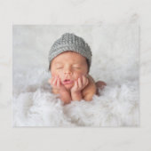 Budget Vintage Bloem Foto Doop Dankkaart (Achterkant)
