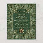 Budget Vintage Boek Groen Goud QR Code Trouwen (Achterkant)