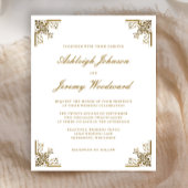 Budget Vintage Gouden Script Trouw Uitnodiging