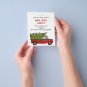Budget Vintage Kerst Rode Vrachtwagen Uitnodiging Flyer (Hand)