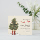 Budget Vintage kerstboom | House Party Flyer (Staand voorkant)