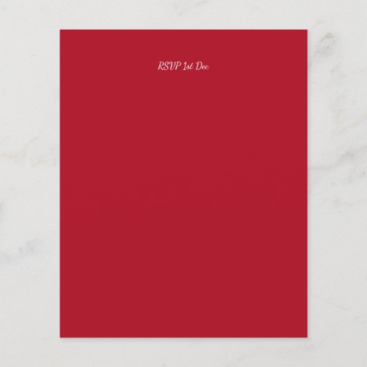 Budget Vintage Kerstvakantie rood Goud Uitnodiging (Achterkant)