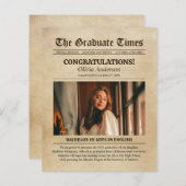 BUDGET Vintage Oude Krant Foto Afstuderen (Voorkant / Achterkant)