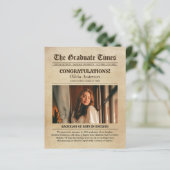 BUDGET Vintage Oude Krant Foto Afstuderen (Staand voorkant)