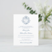 Budget Vintage Regency Crest Trouw Uitnodiging (Staand voorkant)