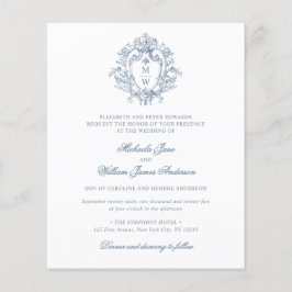 Budget Vintage Regency Crest Trouw Uitnodiging