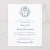 Budget Vintage Regency Crest Trouwuitnodiging (Voorkant)