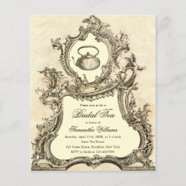 Budget Vintage Rococo Bruiloft Thee Feest Uitnodig